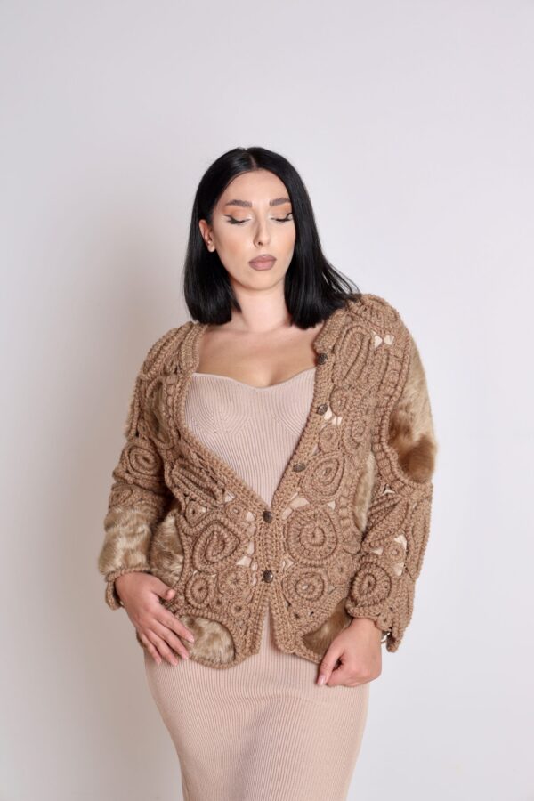 Jas van 50% wol en 50% alpaca - Beige (M-L) Bonte van Max Mara