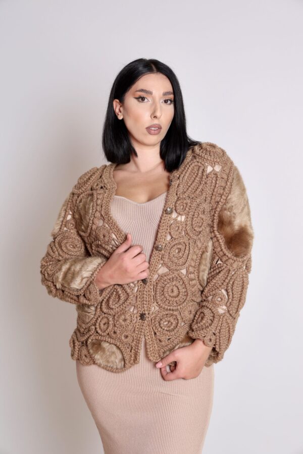Jas van 50% wol en 50% alpaca - Beige (M-L) Bonte van Max Mara