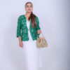 Crochet zomer Jas van 80% Katoen en 20 % Viscose - Groen (M-L)