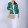 Crochet zomer Jas van 80% Katoen en 20 % Viscose - Groen (M-L)
