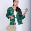 Crochet zomer Jas van 80% Katoen en 20 % Viscose - Groen (M-L)