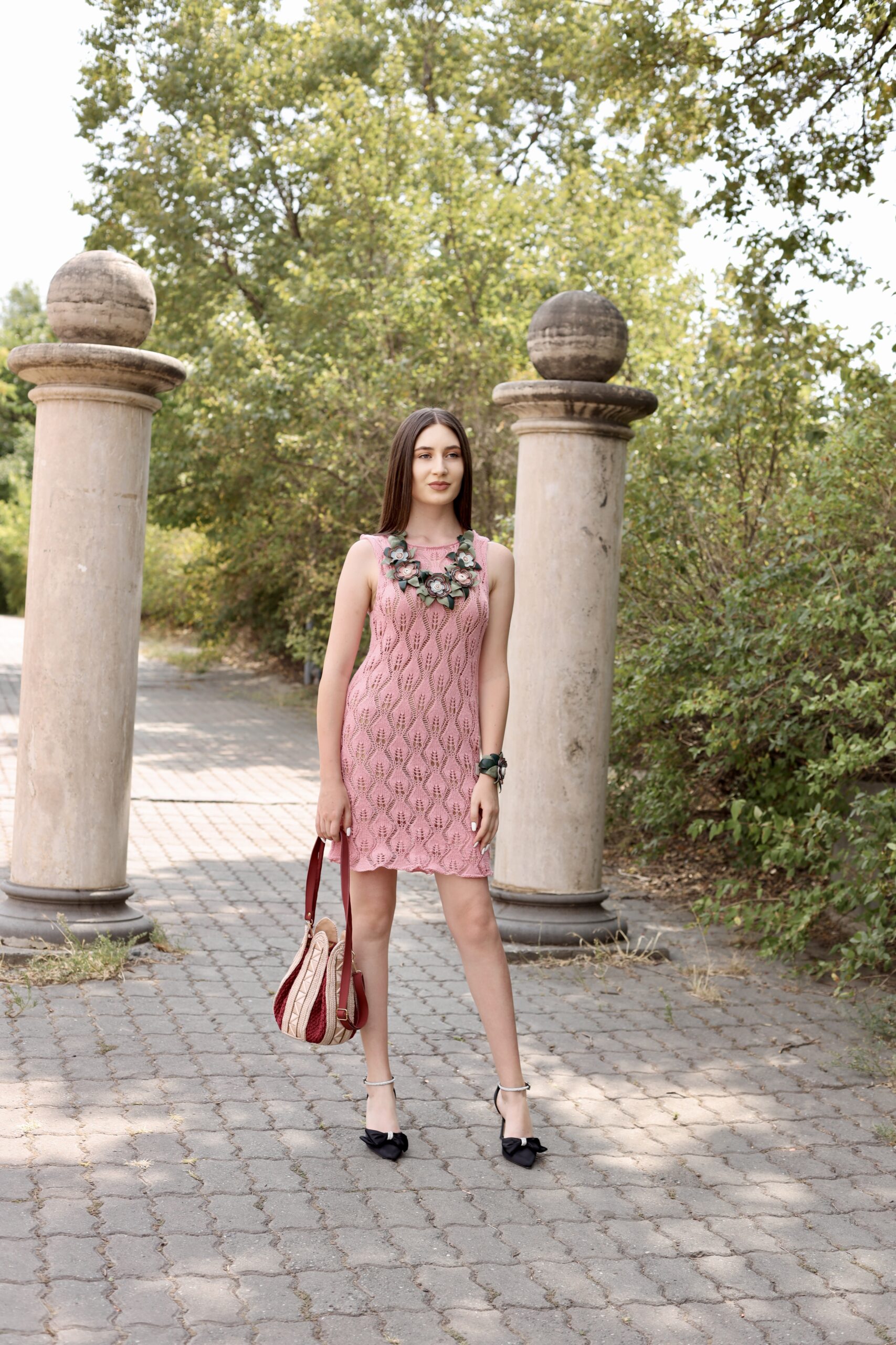 Zomerjurk van 100% Italiaanse viscose - Roze (S-M-) - Afbeelding 4