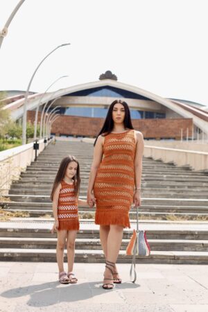 Zomerjurk  moeder - dochter van gehaakt katoen - Bamboe