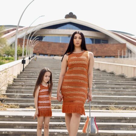 Zomerjurk  moeder - dochter van gehaakt katoen - Bamboe
