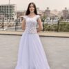 Trouwjurk met Ierse kant van viscosemix - Wit (M-L)