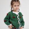 Kinderen cardigan  Kersen 80% wol  en 20% pa - Grone( 4-5 jaar)