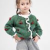 Kinderen cardigan  Kersen 80% wol  en 20% pa - Grone( 4-5 jaar)
