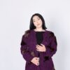 Jas van 50% wol en 50% alpaca - Donker Paars (M-L)