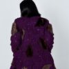 Jas van 50% wol en 50% alpaca - Donker Paars (M-L)