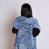 Unieke Crochet Jas  mouwloos Ierse kant - Grijsblauw Kleur (M-L)