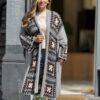 Cardigan van Handgemaakte 70% Mohair 30 Merino Wol - Grijs