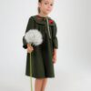 Kinderjurk met Handmade borduurwerk Bloemen & Lieveheersbeestje    (5-6 jaar) Handmade