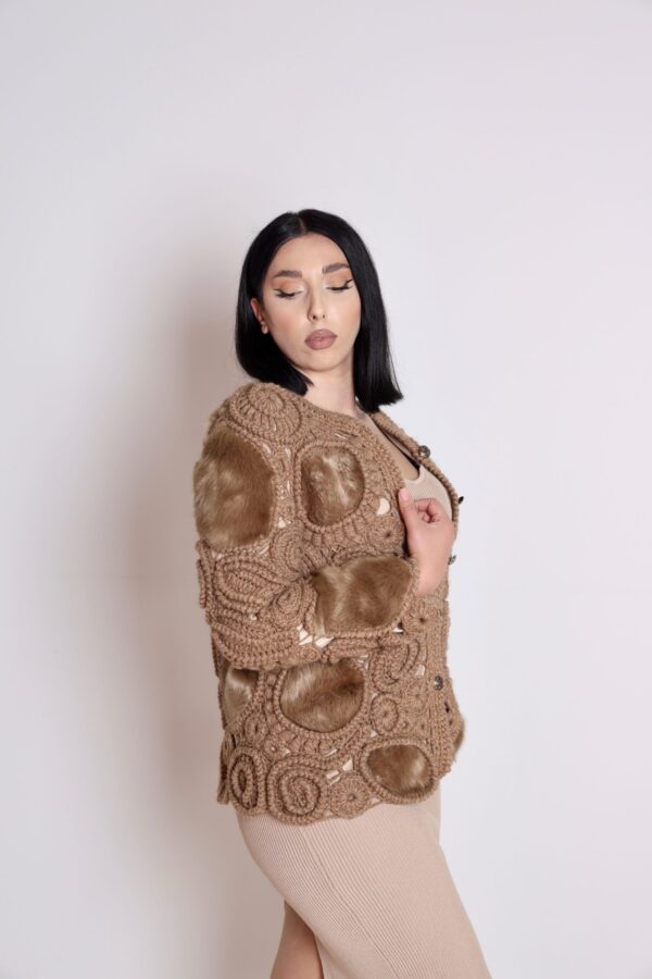 Jas van 50% wol en 50% alpaca - Beige (M-L) Bonte van Max Mara