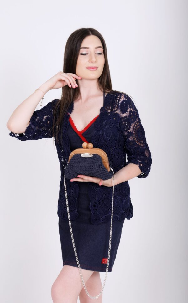 Unieke Tas Handmade Houten sluiting Gahaakt