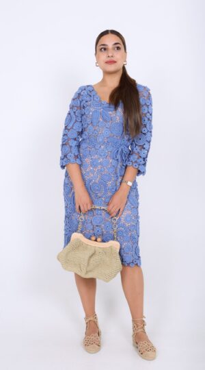 Unieke Handmade Tas Gehaakt met houten sluiting