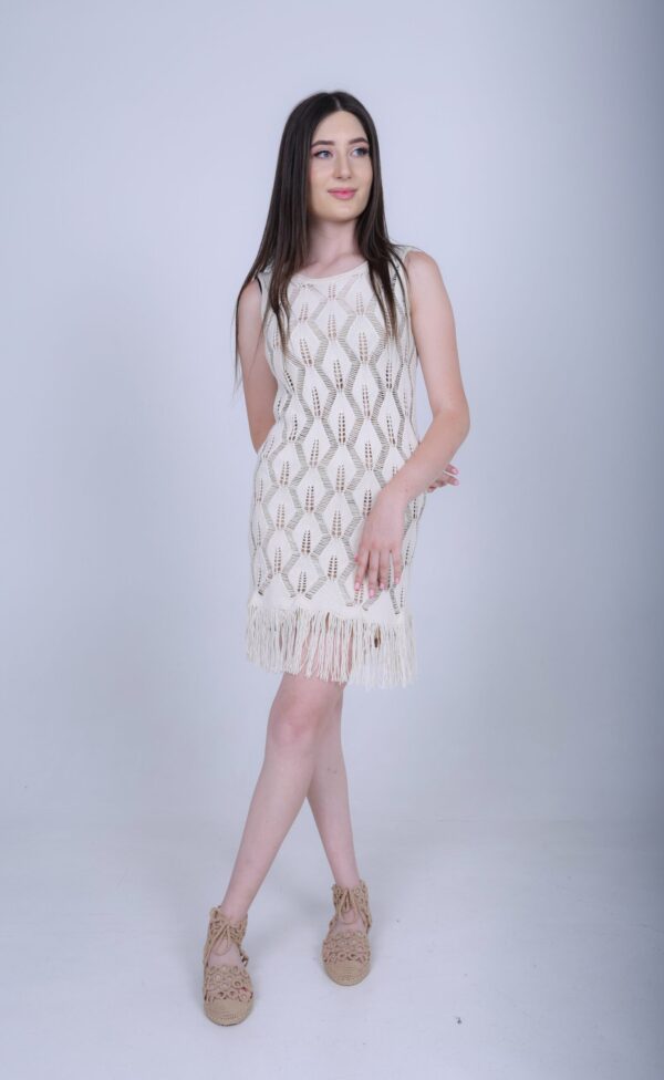 Beach Jurk gehaakte stijl -  Crème kleur (S-M)