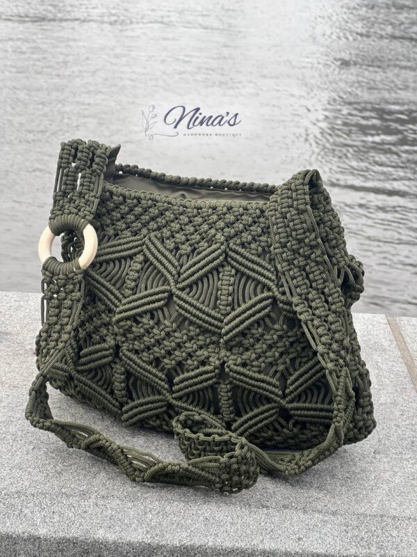 Exclusief  Handmade  schouder Tas Macramé
