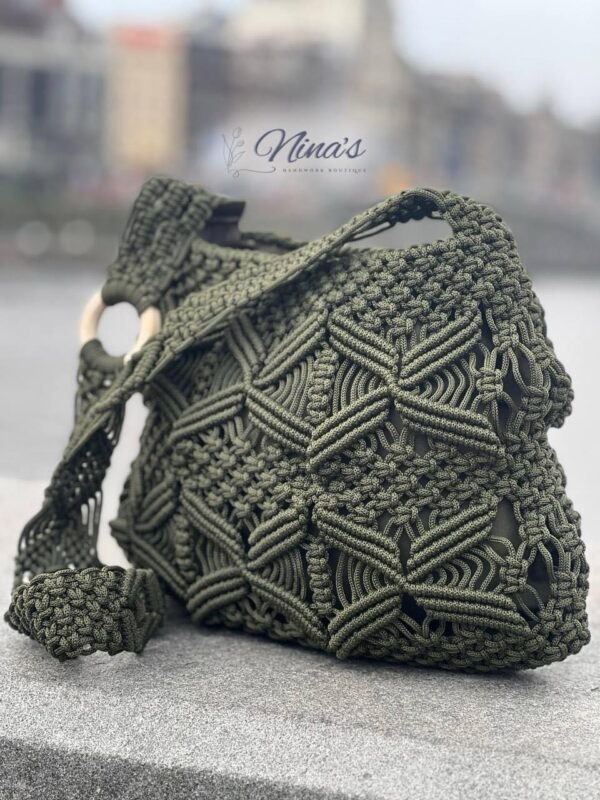 Exclusief  Handmade  schouder Tas Macramé