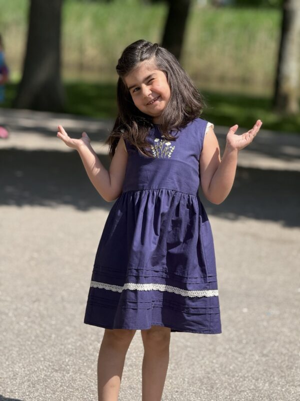 Kinderjurk met Bloemen borduurwerk  Katoen  (4-5 jaar)