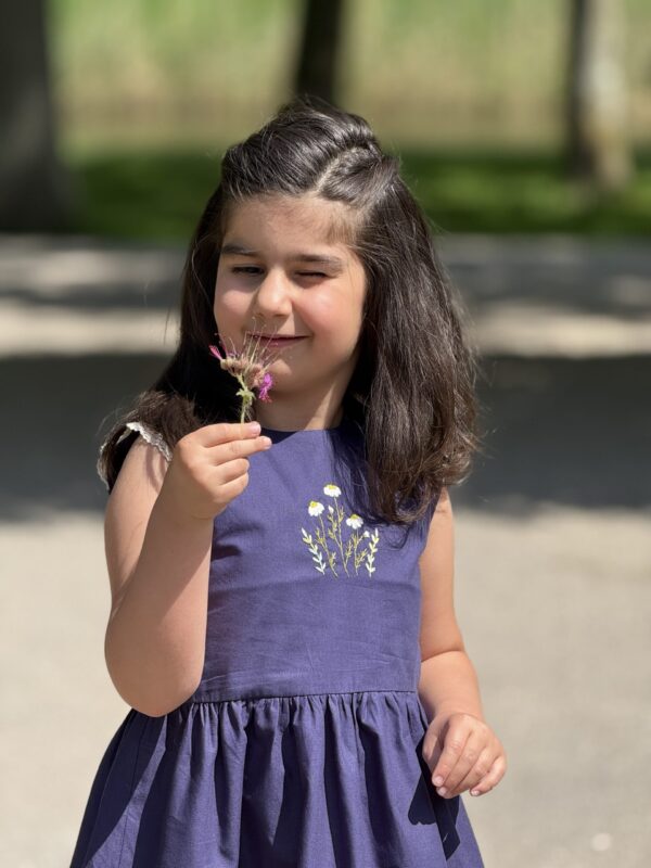 Kinderjurk met Bloemen borduurwerk  Katoen  (4-5 jaar)