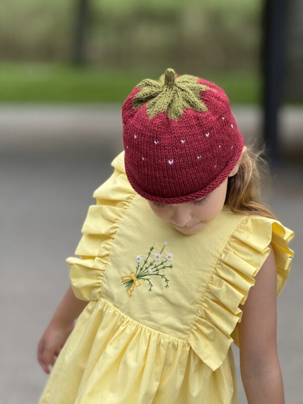 Kinderjurk met  Bloemen Borduurwerk Katoen  (3-4jaar) Handmade