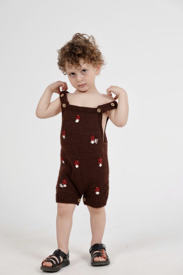 Baby  Set Rompertje & Vest Paddenstoel Borduurwerk 80% wol 20% pa  2-3 jaar