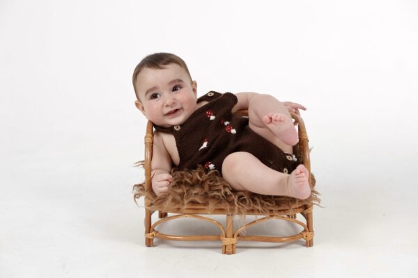 Kinderen Rompertje Paddenstoel Borduurwerk  met Tulp 6 tot 9 maanden