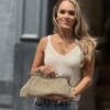 Vintage stijl    Unieke  Clutch met Antieke kleur metaal sluiting   Handmade Macramé