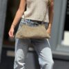 Vintage stijl    Unieke  Clutch met Antieke kleur metaal sluiting   Handmade Macramé