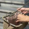 Vintage stijl    Unieke  Clutch met Antieke kleur metaal sluiting   Handmade Macramé