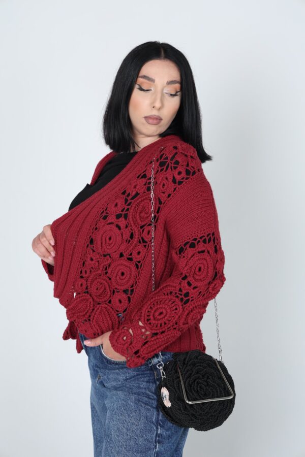 Exclusief  Handmade Tas Roos Zwart