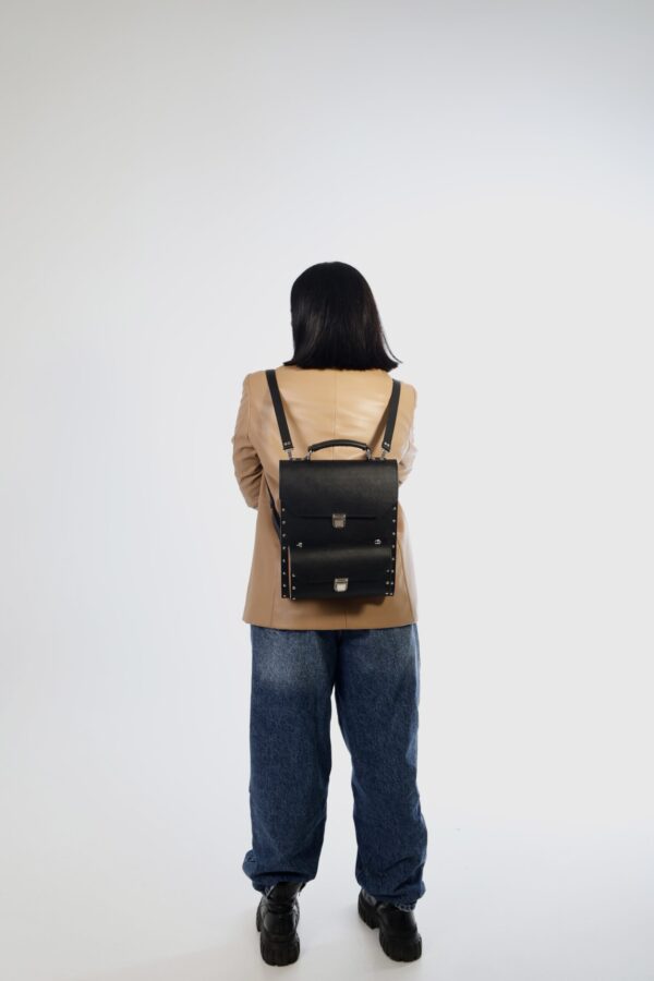 Exclusief   Unieke Rugzak Combinatie met Walnoot houten Handmade