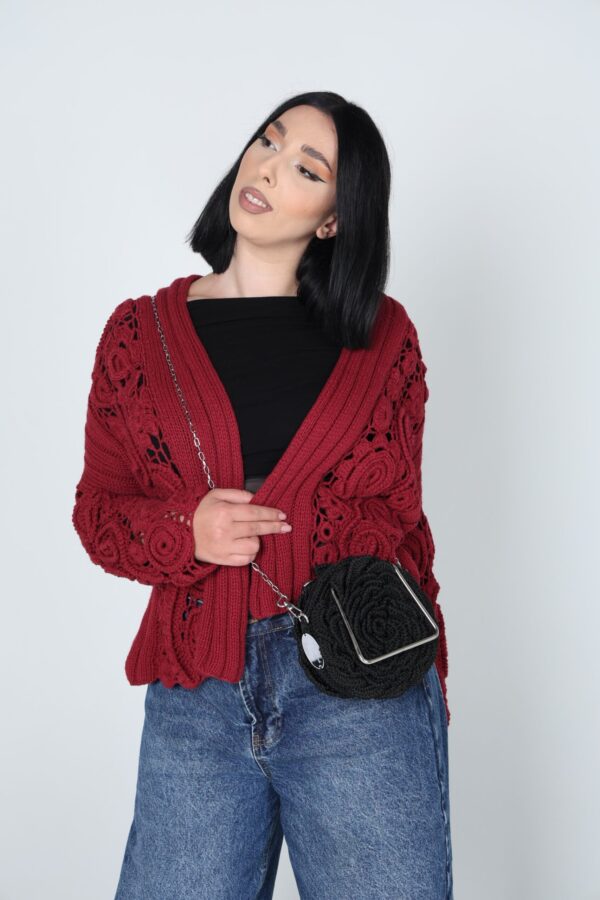 Exclusief  Handmade Tas Roos Zwart