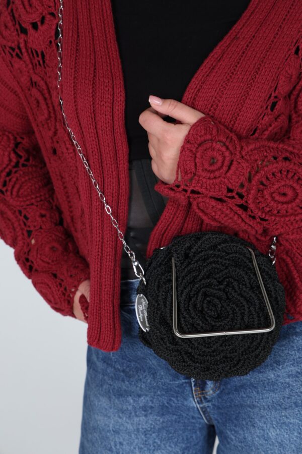 Exclusief  Handmade Tas Roos Zwart