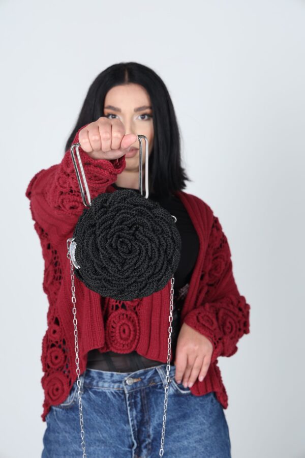 Exclusief  Handmade Tas Roos Zwart