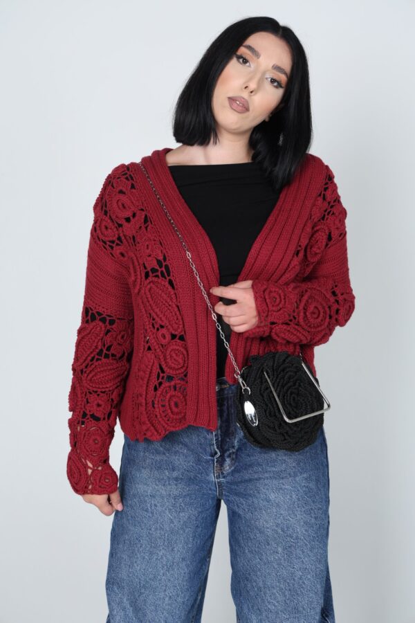 Exclusief  Handmade Tas Roos Zwart