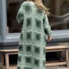 Cardigan van Handgemaakt Crochet 100 % Italiaans Wol Groen