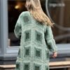 Cardigan van Handgemaakt Crochet 100 % Italiaans Wol Groen