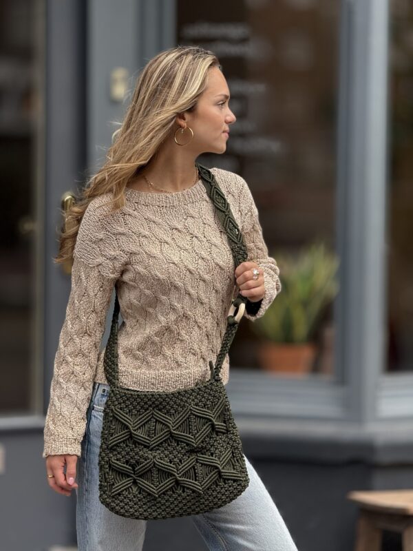 Exclusief  Handmade  schouder Tas Macramé