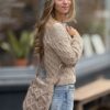Exclusief  Handmade  schouder Tas Macramé Crème Kleur