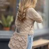 Exclusief  Handmade  schouder Tas Macramé Crème Kleur