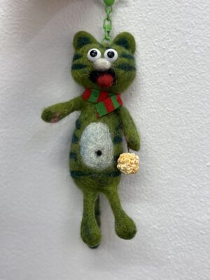 Kat   Vilt met Popcorn 
Handgemaakt van Merino wol