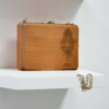 Handgemaakte design tas Exclusieve handgemaakte houten tas van walnoothout met leren binnenkant