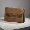 Handgemaakte design tas Exclusieve handgemaakte houten tas van walnoothout met leren binnenkant