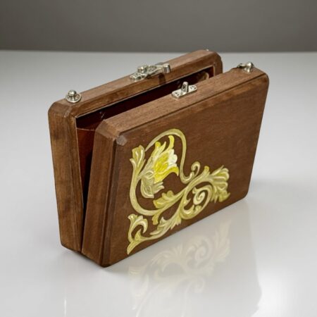 Handgemaakte design tas Exclusieve handgemaakte houten tas van walnoothout met leren binnenkant