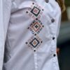 Overhemd met  Armeense Traditionele  Borduurwerk  Marash -Wit kleur ( S-M)