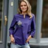 Overhemd met  Armeense Traditionele  Borduurwerk Bloemen van   Marash  Donkerblauw Kleur ( S-M)Handmade