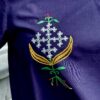 Overhemd met  Armeense Traditionele  Borduurwerk Bloemen van   Marash  Donkerblauw Kleur ( S-M)Handmade