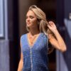 Blouse  Handgemaakte van  100% Bio Katoen  - Blauwe Kleur  ( Gehaakt)