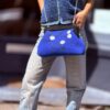 Exclusieve Tas met bloemen borduurwerk  Handmade 
 Natuurlijk Houten sluiting